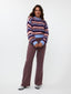 Knitted sweater Meggie Blue/burgundy/camel/soft pink