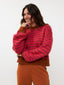 Knitted sweater Pippa | Fuchsia/camel